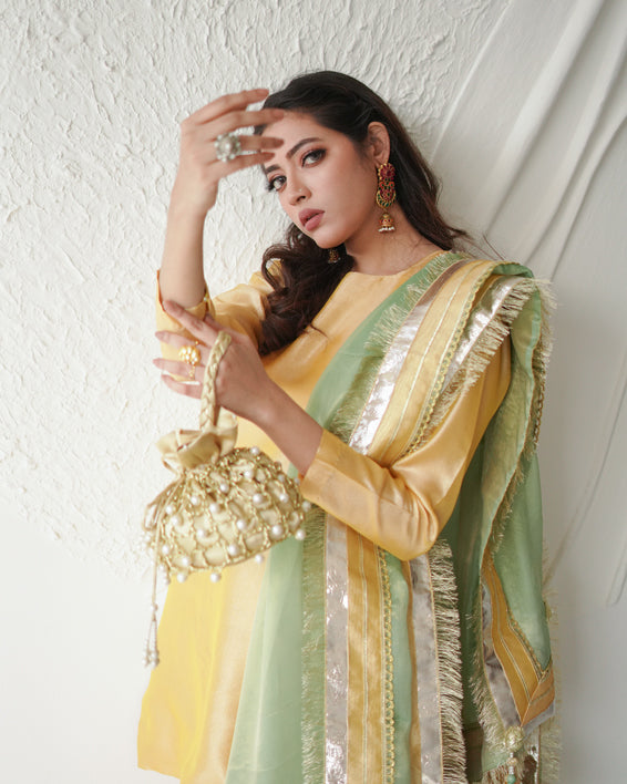 Zar | Gharara Formals | Yellow - Official Zar stockist in UK - Sakeena London